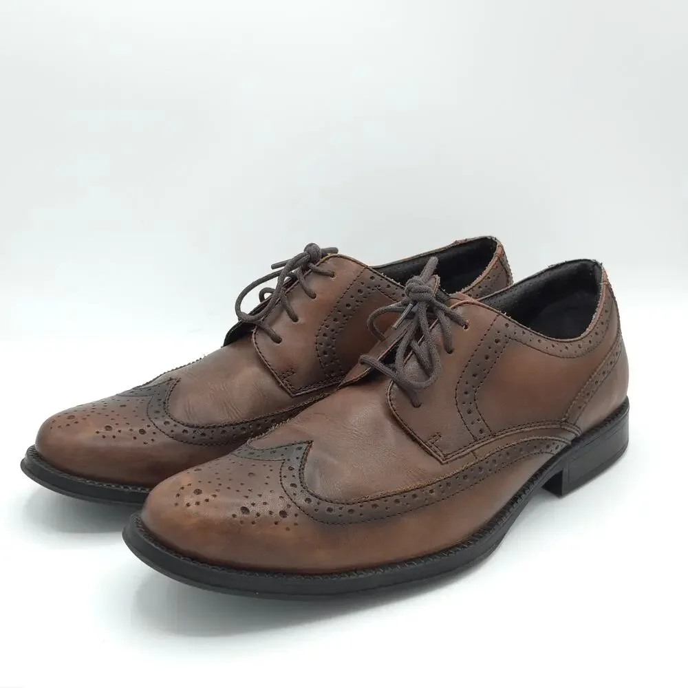 Dockers Moritz Men's Leather Brogue Wingtip Brown Size 10.5